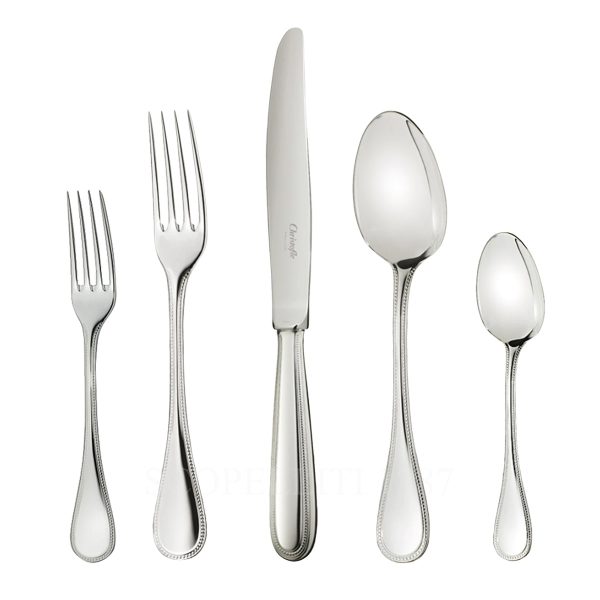 christofle perles 5 piece stainless steel cutlery set