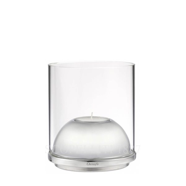christofle small stainless steel glass hurricane