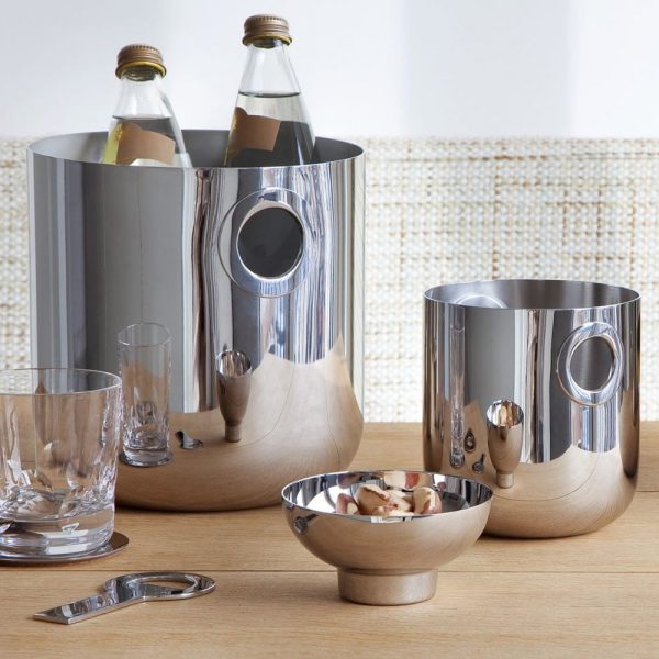 christofle stainless steel champagne cooler bucket