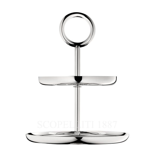 christofle vertigo 2-tier silver-plated dessert stand