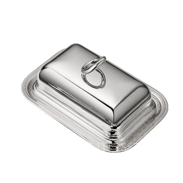 christofle vertigo silver plated rectangular butter dish