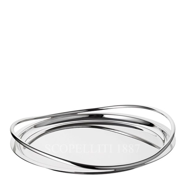 christofle vertigo silver plated round serving tray