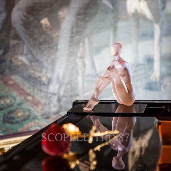 daum crystal figurine women meditation