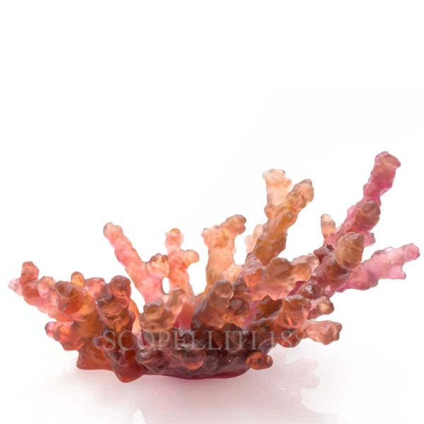 daum mer de corail bowl amber red