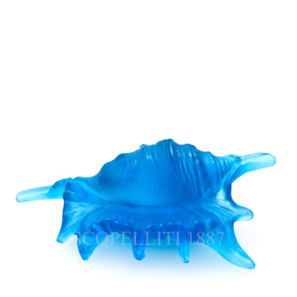 Daum Crystal Seashell Mer de Corail Blue Small