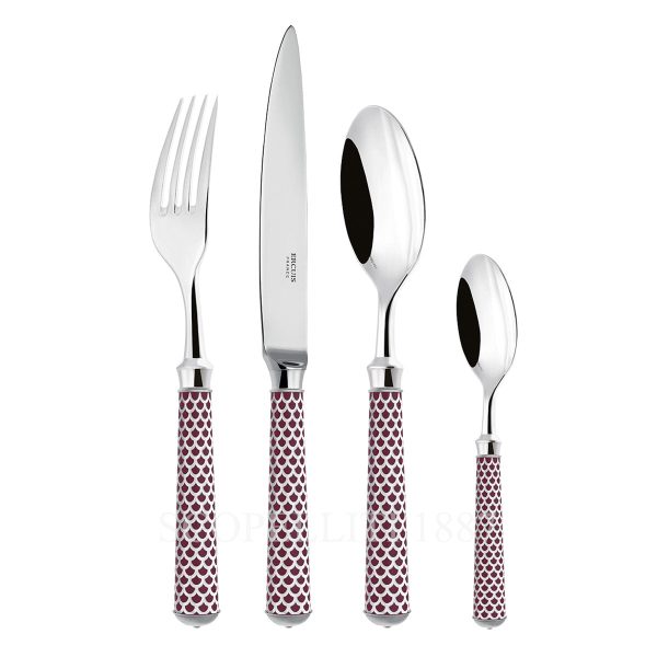 ercuis coupole cutlery set silver plated prune
