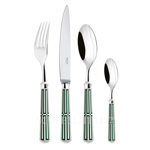 ercuis paquebot tree green flatware