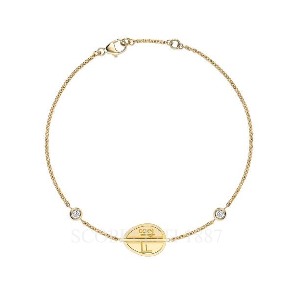 faberge yellow gold diamond egg chain bracelet