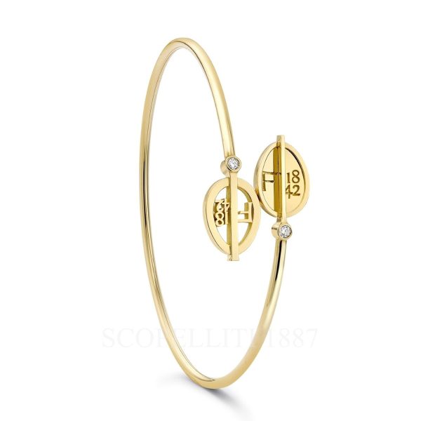 faberge 1842 yellow gold diamond egg crossover bracelet