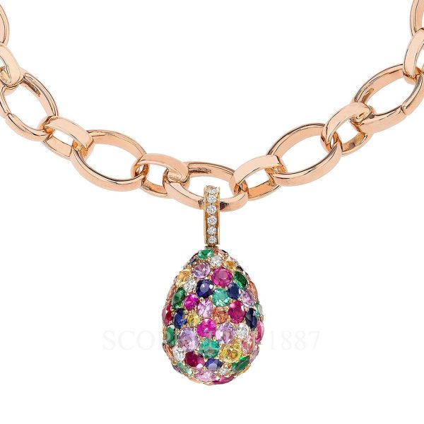 faberge 18k yellow gold multicoloured egg charm emotion