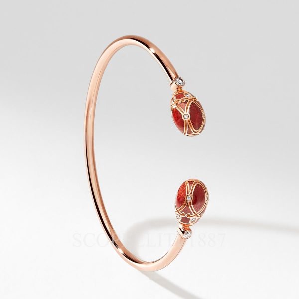 faberge 18kt rose gold diamond red open bracelet palais
