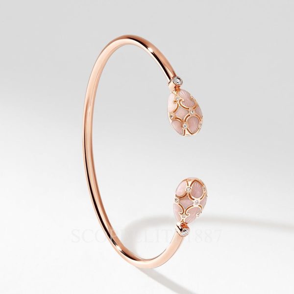 faberge 18kt rose gold pink open bangle bracelet heritage