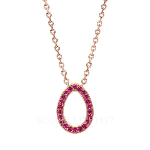 faberge 18kt rose gold ruby egg pendant sasha