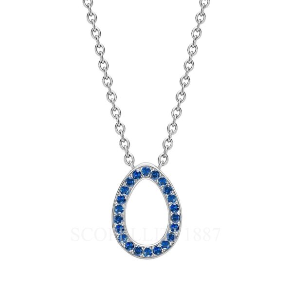 faberge 18kt white gold blue sapphire egg pendant sasha
