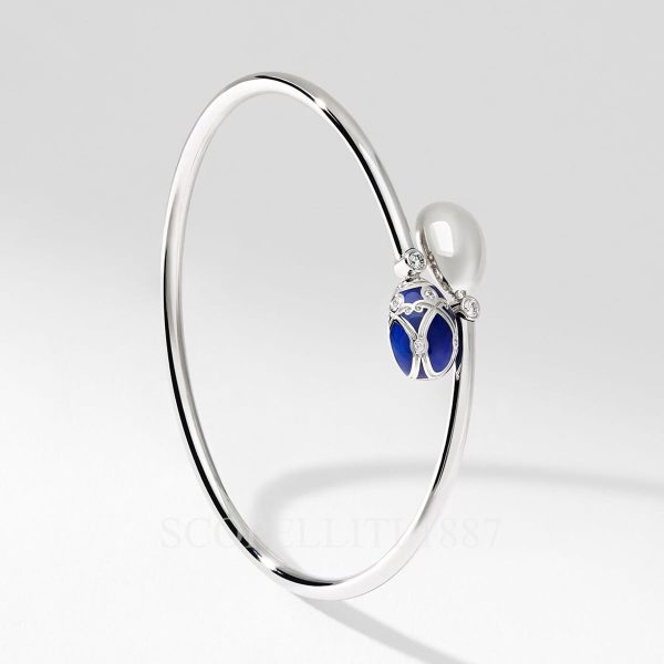 faberge 18kt white gold diamond royal blue crossover bangle palais