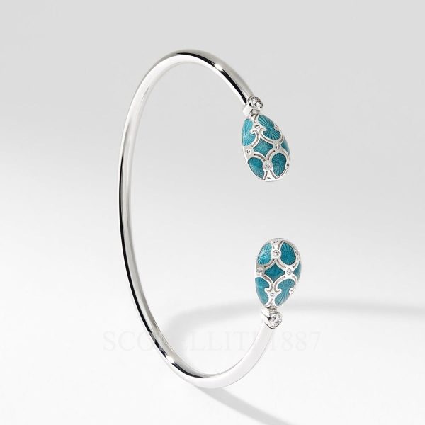 faberge 18kt white gold teal open bracelet heritage