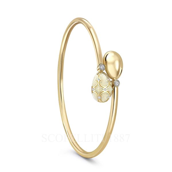 faberge 18kt yellow gold diamond white crossover bracelet heritage
