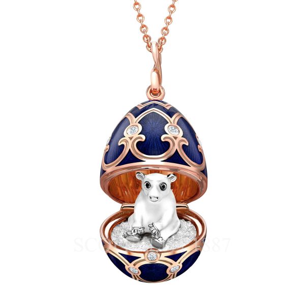 faberge polar bear egg pendant 2982