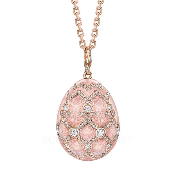 faberge gold diamond egg pendant rose