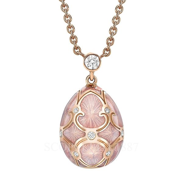 faberge gold diamond egg pendant rose