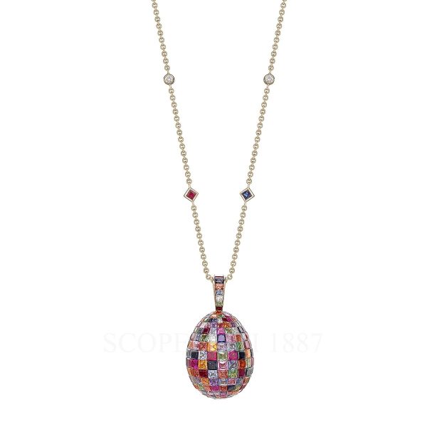 faberge diamonds multicolor imperial egg pendant