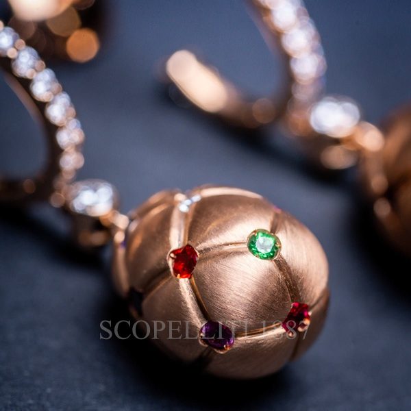 faberge treillage earrrings with gemstones