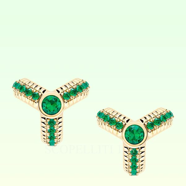 faberge earrings trio emerald