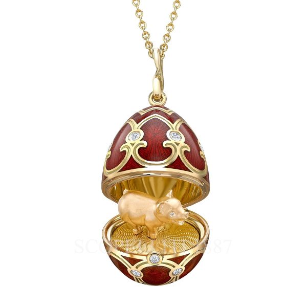 faberge egg pendant year of pig