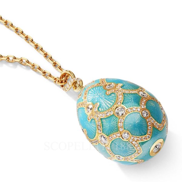 faberge turquoise egg pendant gold diamond