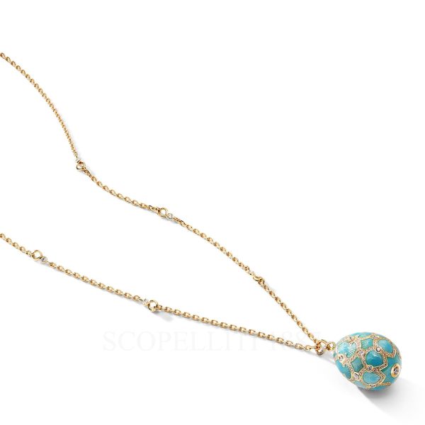 faberge turquoise egg pendant gold diamond