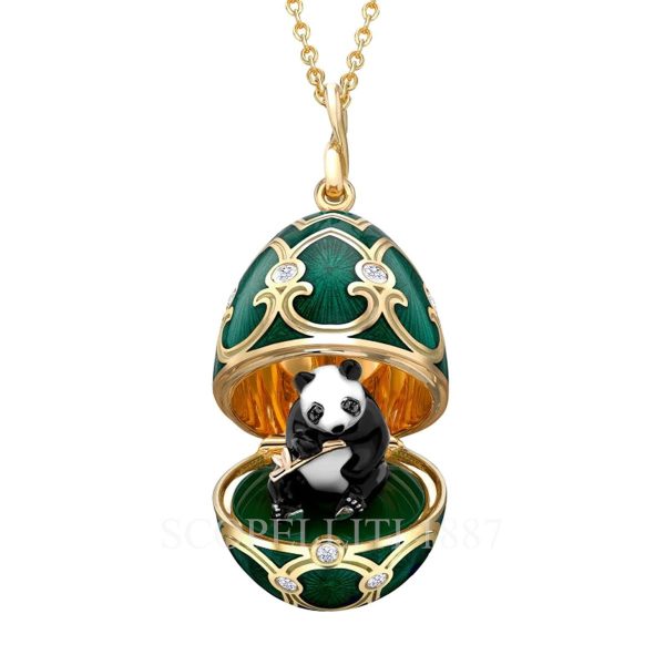 faberge green panda surprise locket