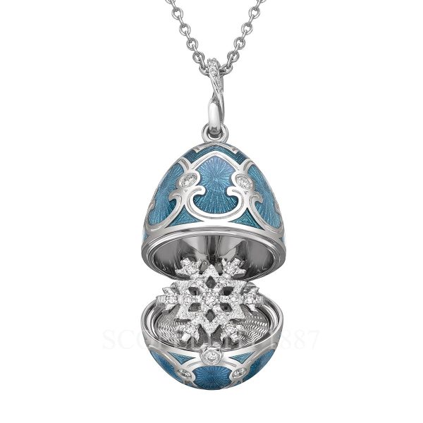 faberge turquoise egg pendant snowflake