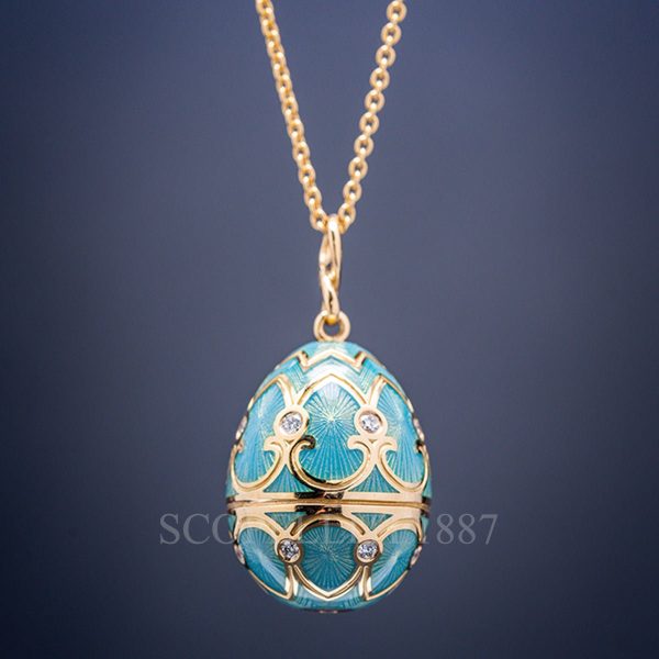 faberge egg pendant turquoise