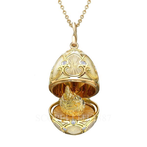 faberge egg pendant yellow gold hen surprise locket