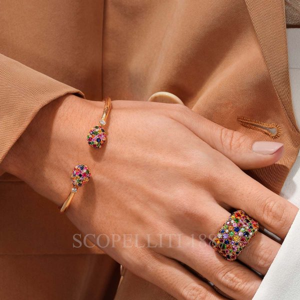 faberge emotion multicoloured ring and gemstone bracelet
