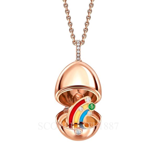 faberge essence rose gold diamond rainbow surprise locket