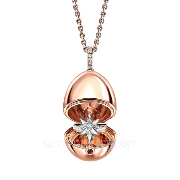 faberge essence rose gold diamond set star surprise locket