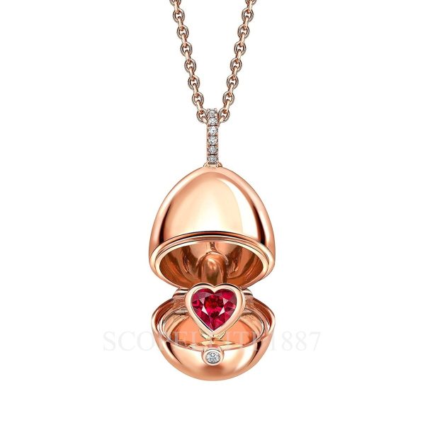 faberge essence rose gold ruby heart surprise locket