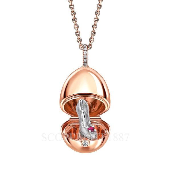 faberge essence rose gold ruby set shoe surprise locket