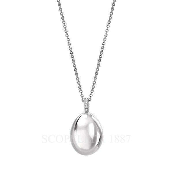 faberge essence white gold egg pendant