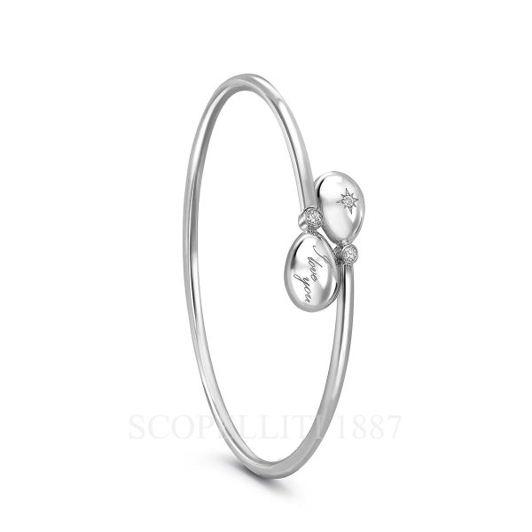 faberge essence white gold i love you crossover bracelet