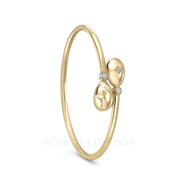 faberge essence yellow gold i love you crossover bracelet