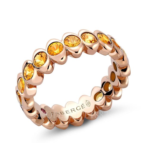 faberge gold orange sapphire eternity ring