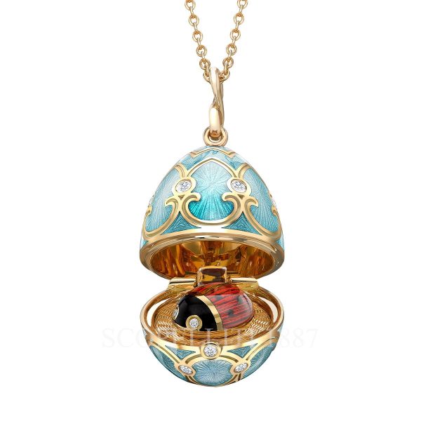 faberge turquoise egg pendant ladybird