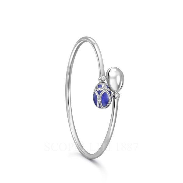 faberge 18kt white gold diamond royal blue crossover bangle palais