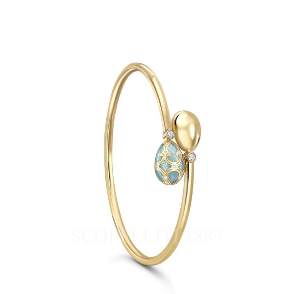 faberge 18kt yellow gold turquoise crossover bracelet heritage