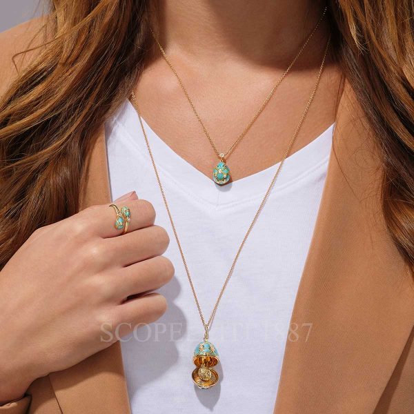 faberge heritage ring pendant and earrings light blue