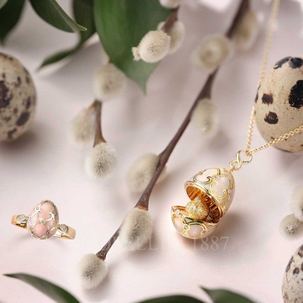 faberge heritage rose gold egg locket with ring