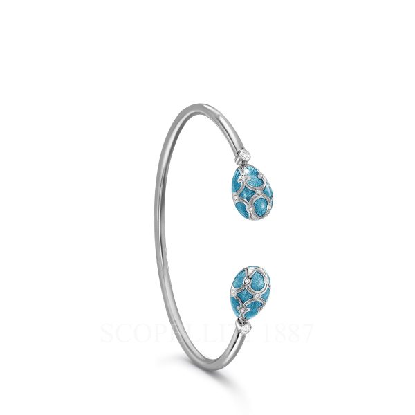 faberge 18kt white gold teal open bracelet heritage