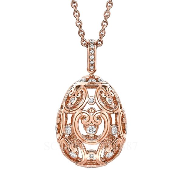 faberge imperatrice rose gold egg pendant